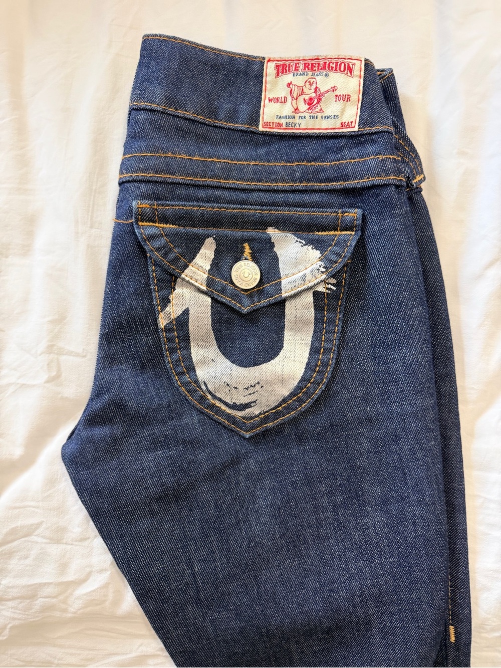 True Religion Painted Logo Pocket Women's Jeans